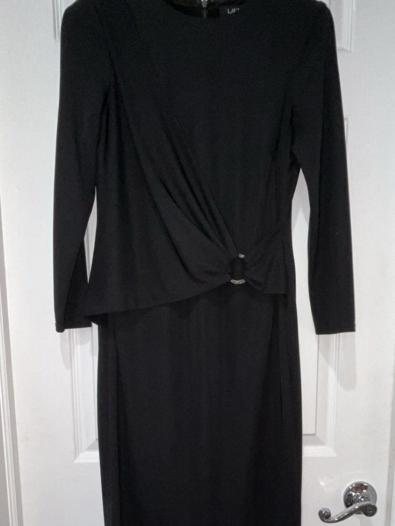 Brand New Elegant Black Dress Lauren By Ralph Lauren Nwt